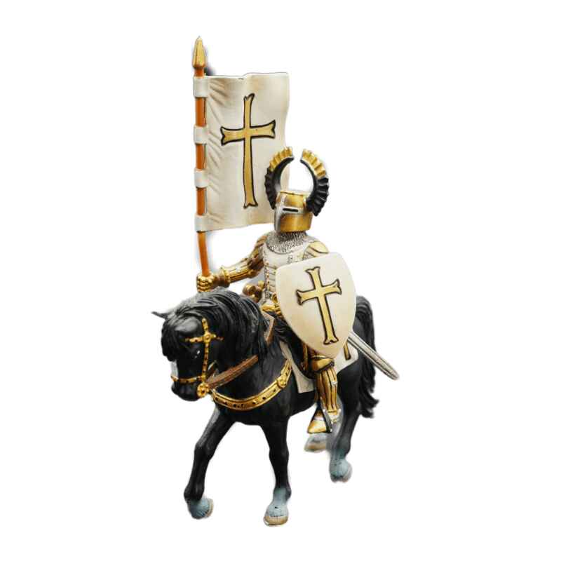 Schleich Kreuzritter Fahnenträger auf Pferd 70035