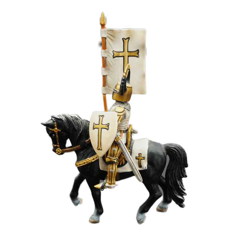 Schleich Kreuzritter Fahnenträger auf Pferd 70035